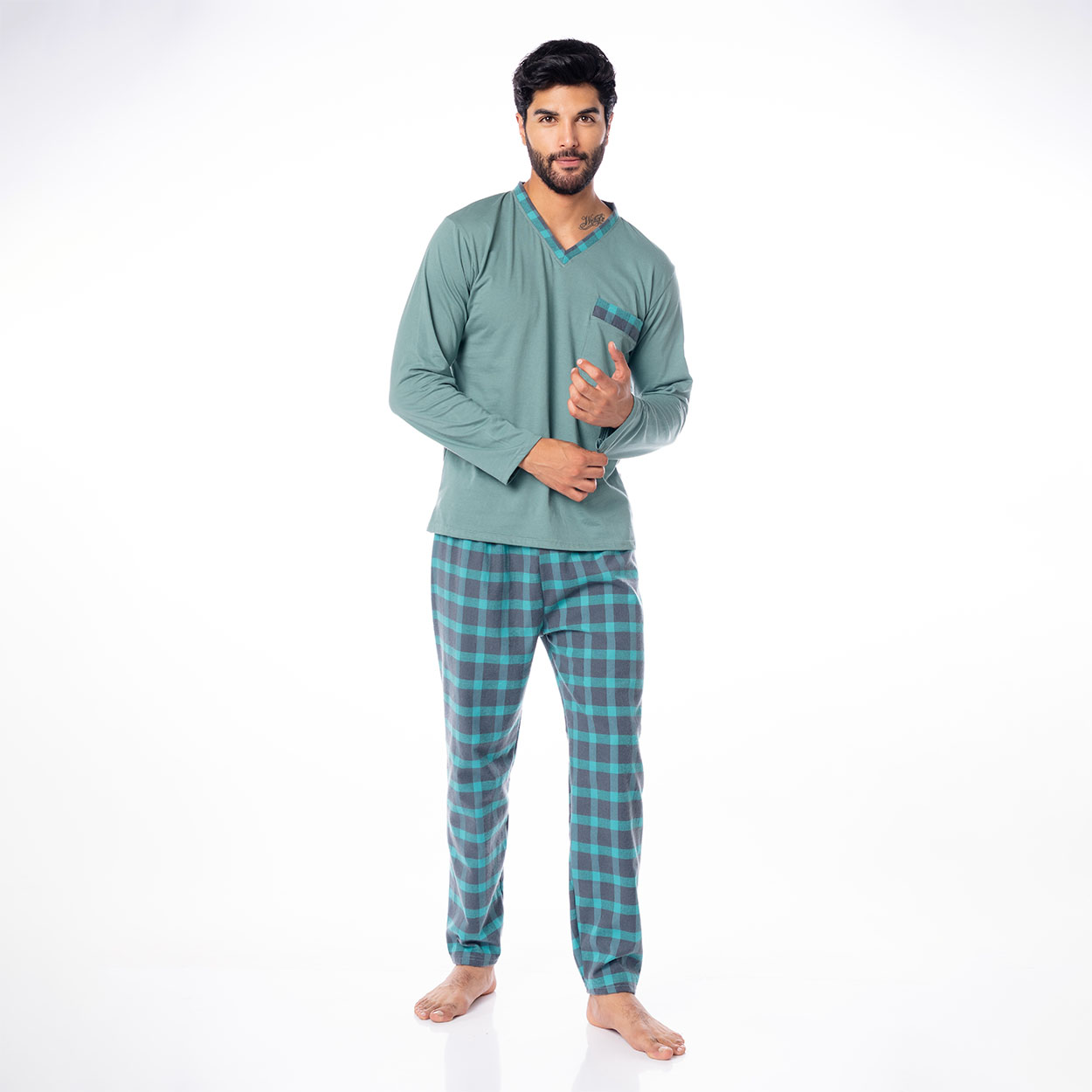 Pantalón Pijama Hombre Tela a Cuadros