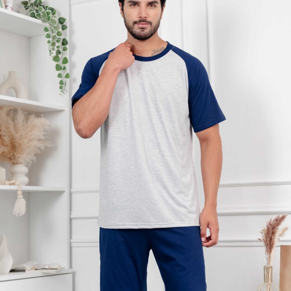 Pijama de Caballero en Algodón - Modelo Manga Rangla