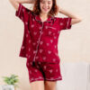 Pijama de dama Manga corta cobertura Corazones- Modelo Nancy - Imagen 3