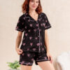 Pijama de dama Manga corta cobertura Corazones- Modelo Nancy - Imagen 5