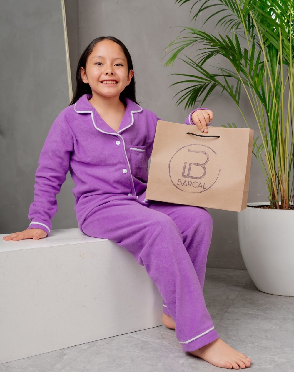 Pijama de niña abierto en micropolar - Modelo Anita - Imagen 4