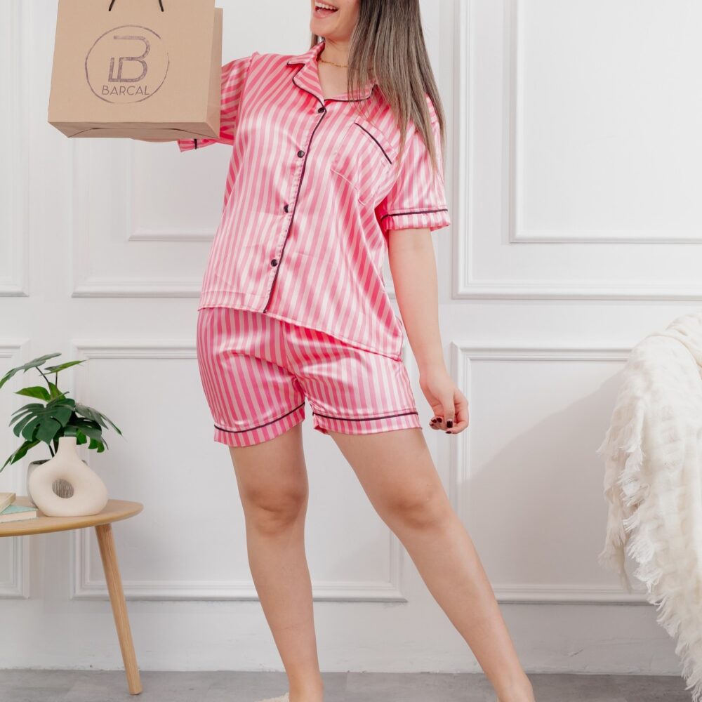 Pijama de Dama en Seda m/corta - Modelo Victoria